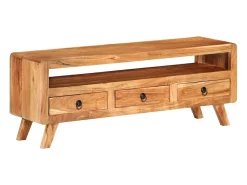Mueble de TV de madera maciza de acacia 110x30x40 cm