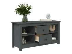 Mueble de TV de madera maciza de pino gris 103x36,5x52 cm