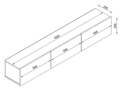 Mueble de TV de pared con 3 puertas - Efecto mármol blanco - VIKILA