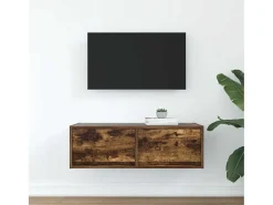 Mueble de TV de roble ahumado 80x31x25,5cm Madera de ingeniería