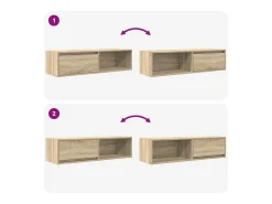 Mueble de TV de roble Sonoma 100x31x25,5cm Madera de ingeniería
