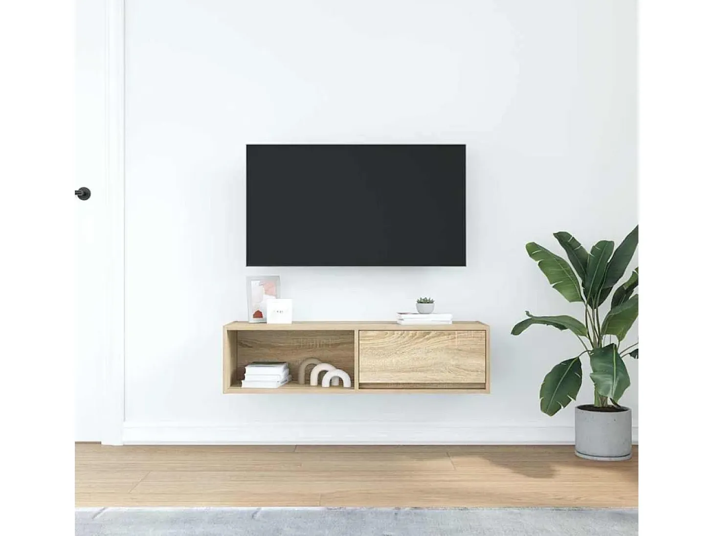 Mueble de TV de roble Sonoma 100x31x25,5cm Madera de ingeniería