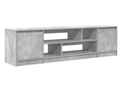 Mueble de TV gris hormigón 188,5x41x50 cm madera de ingeniería