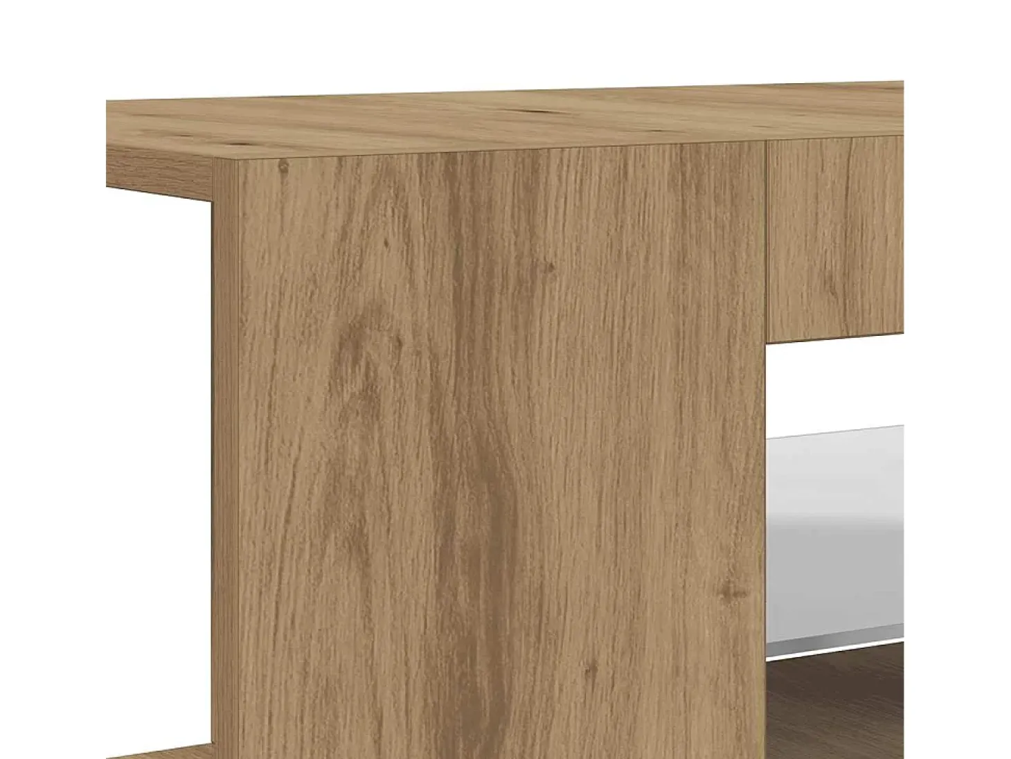 Mueble de TV luces LED madera roble artisan 135x39x30 cm