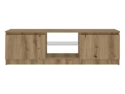 Mueble de TV luces LED madera roble artisan 120x30x36 cm