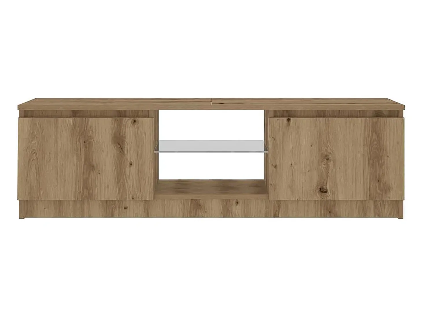 Mueble de TV luces LED madera roble artisan 120x30x36 cm