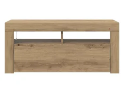 Mueble de TV luces LED madera roble artisan 90x35x40 cm