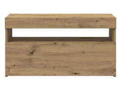 Mueble de TV luces LED madera roble artisan 75x35x40 cm