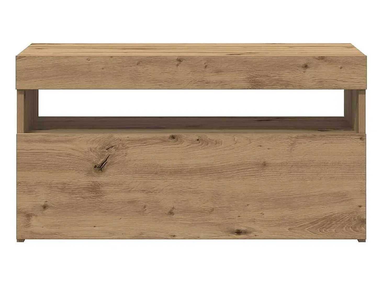 Mueble de TV luces LED madera roble artisan 75x35x40 cm