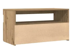 Mueble de TV luces LED madera roble artisan 75x35x40 cm