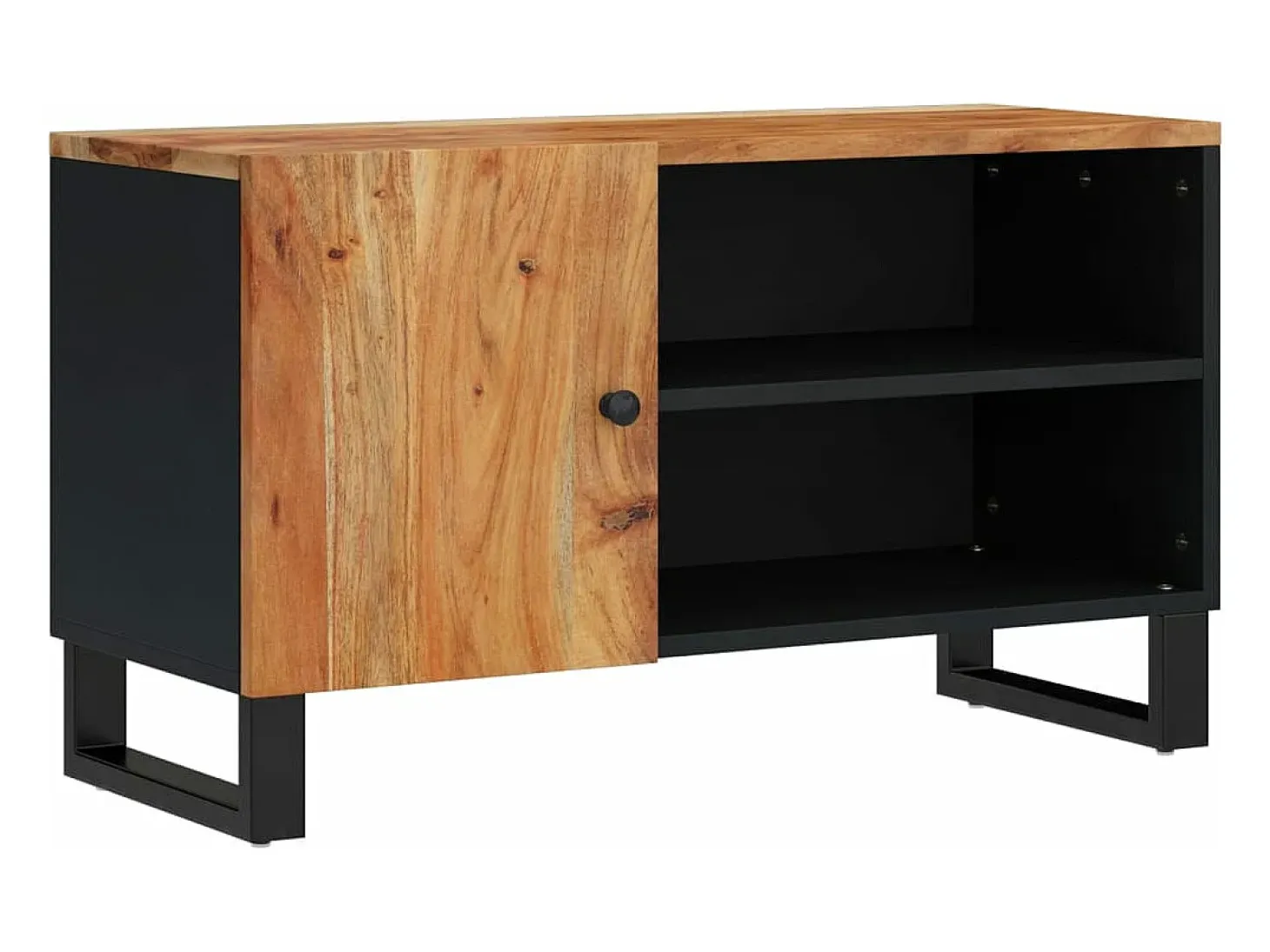 Mueble de TV madera acacia y madera contrachapada 80x33x46 cm