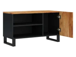 Mueble de TV madera acacia y madera contrachapada 80x33x46 cm
