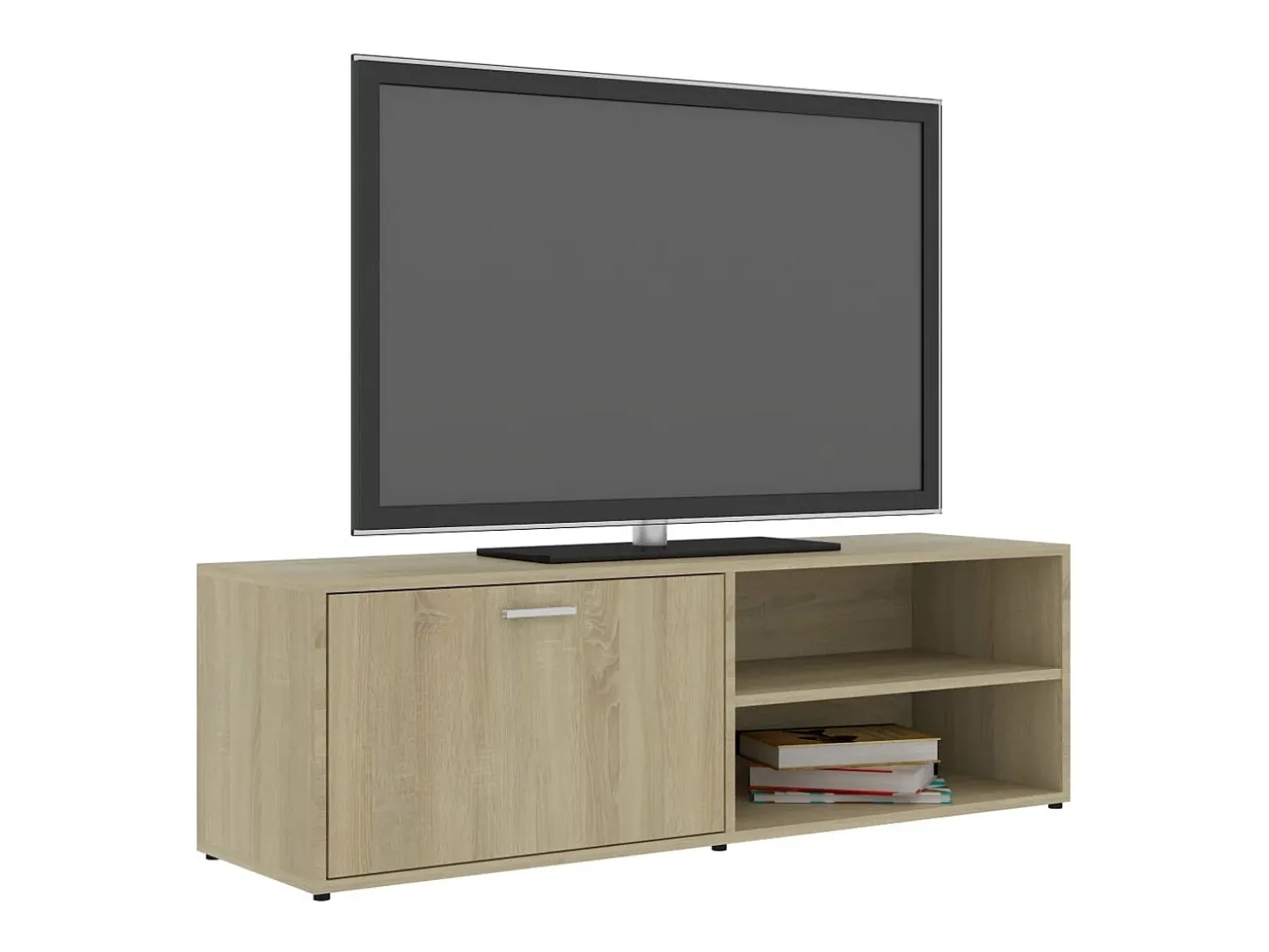 Mueble de TV madera contrachapada color roble 120x34x37 cm