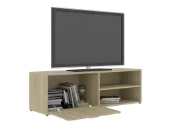 Mueble de TV madera contrachapada color roble 120x34x37 cm