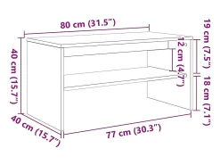 Mueble de TV madera contrachapada roble Sonoma 80x40x40cm