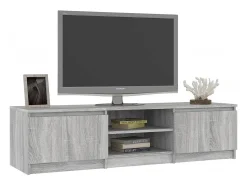 Mueble de TV madera contrachapada gris Sonoma 140x40x35,5 cm