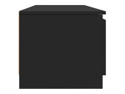 Mueble de TV madera contrachapada negro 140x40x35,5 cm