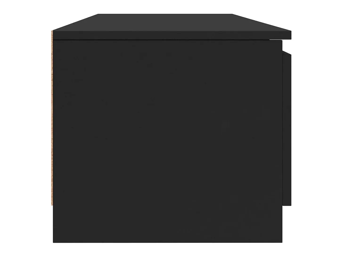 Mueble de TV madera contrachapada negro 140x40x35,5 cm
