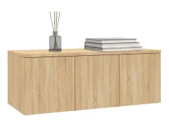 Mueble de TV madera contrachapada color roble 80x34x30 cm ES80473