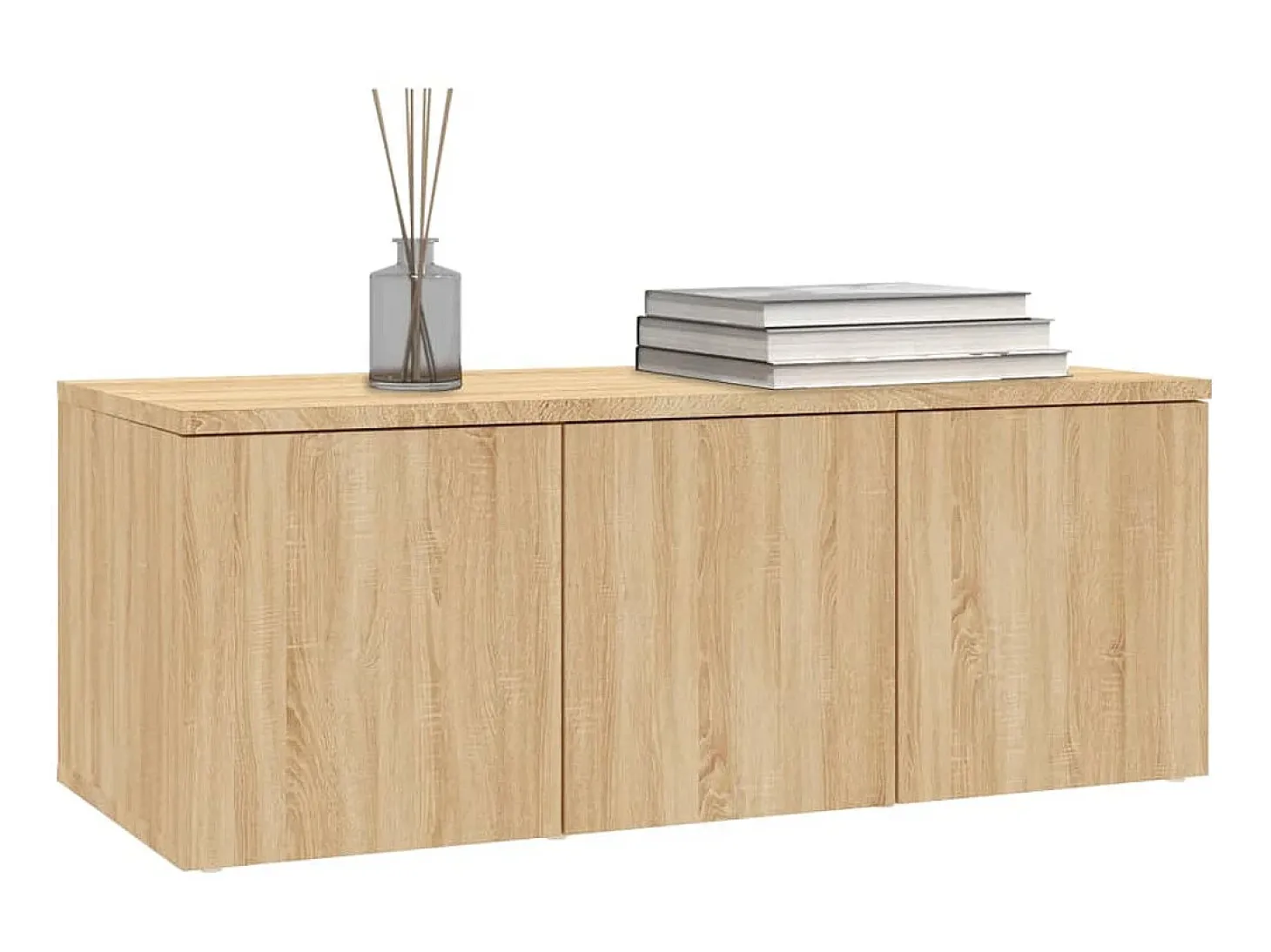 Mueble de TV madera contrachapada color roble 80x34x30 cm ES80473