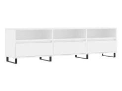Mueble de TV madera contrachapada blanco 150x30x44,5 cm ES45671