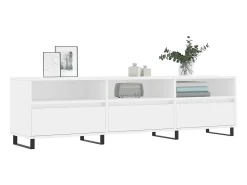 Mueble de TV madera contrachapada blanco 150x30x44,5 cm ES45671