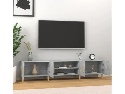 Mueble de TV madera contrachapada gris hormigón 180x31,5x40 cm
