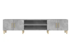 Mueble de TV madera contrachapada gris hormigón 180x31,5x40 cm