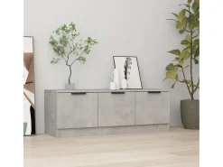 Mueble de TV madera contrachapada gris hormigón 102x35x36,5 cm