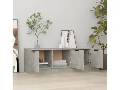 Mueble de TV madera contrachapada gris hormigón 102x35x36,5 cm