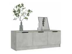 Mueble de TV madera contrachapada gris hormigón 102x35x36,5 cm