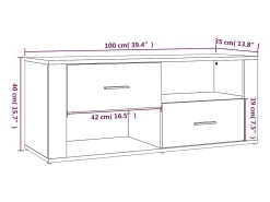 Mueble de TV madera contrachapada gris Sonoma 100x35x40 cm