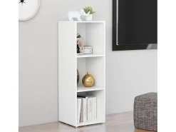 Mueble de TV madera contrachapada blanco 107x35x37 cm