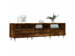 Mueble de TV madera contrachapada roble ahumado 150x30x44,5 cm ES44455