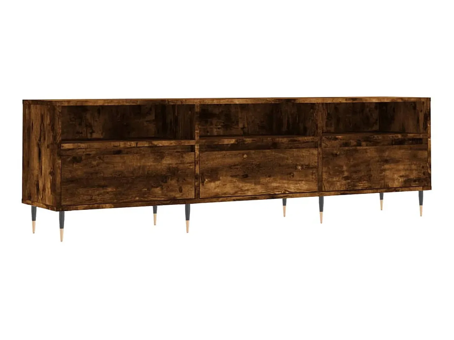 Mueble de TV madera contrachapada roble ahumado 150x30x44,5 cm ES44455