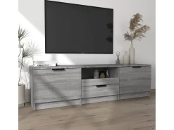 Mueble de TV madera contrachapada gris Sonoma 140x35x40 cm