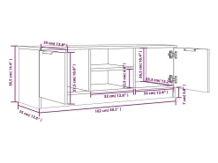 Mueble de TV madera contrachapada gris hormigón 102x35x36,5 cm