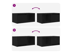 Mueble de TV madera de ingeniería roble negro 60x31x25,5 cm