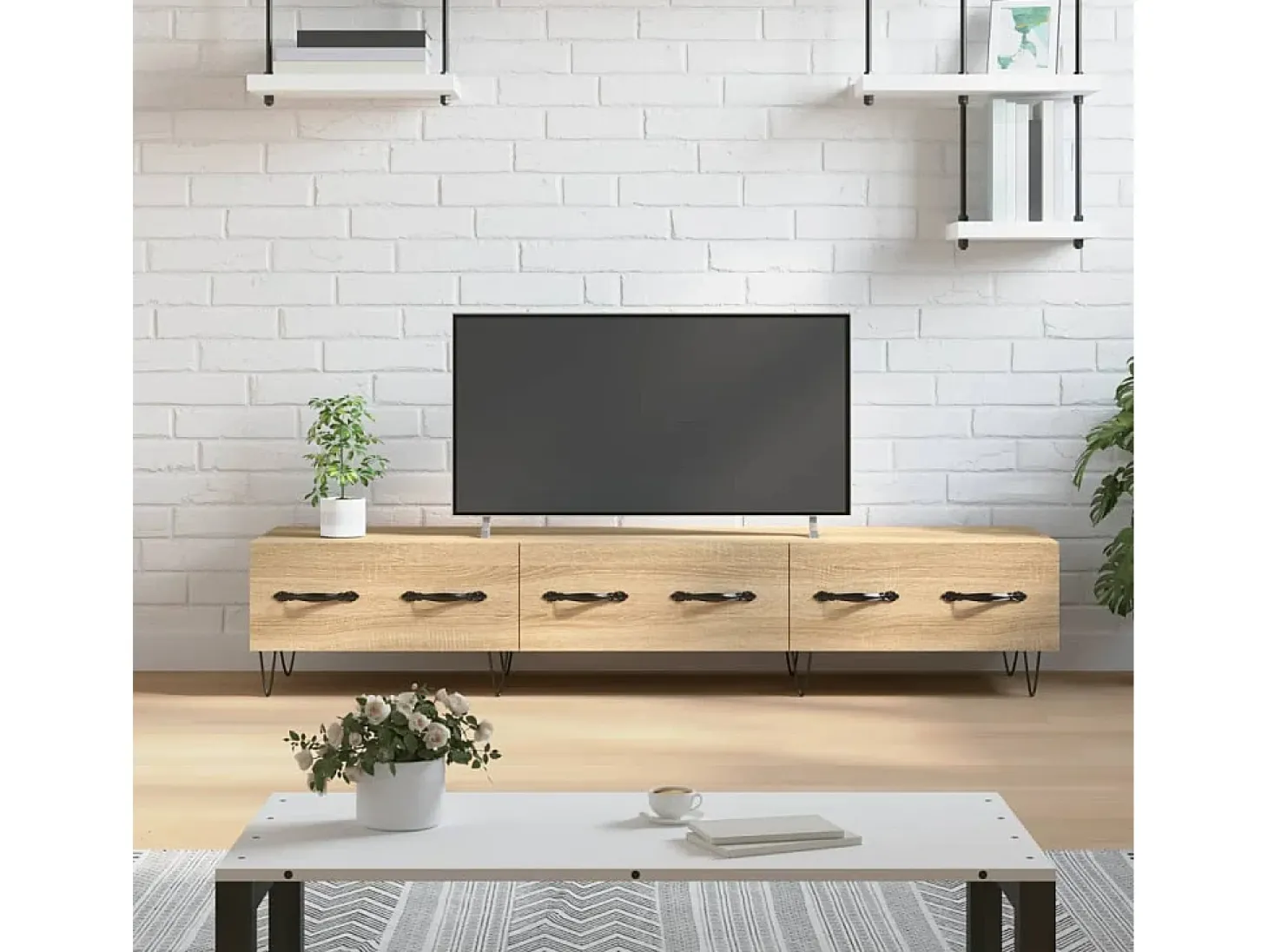 Mueble de TV madera de ingeniería roble Sonoma 150x36x30 cm