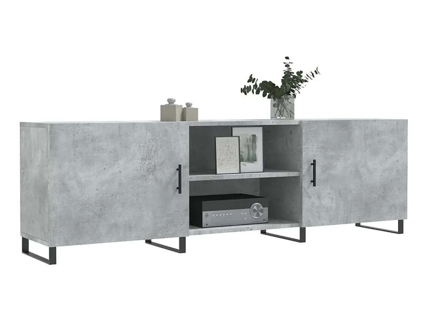 Mueble de TV madera de ingeniería gris hormigón 150x30x50 cm ES64931