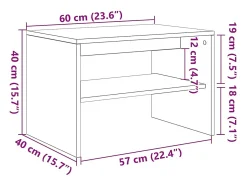 Mueble de TV madera de ingeniería gris hormigón 60x40x40 cm