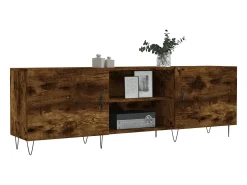 Mueble de TV madera de ingeniería roble ahumado 150x30x50 cm