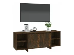 Mueble de TV madera de ingeniería roble ahumado 130x35x50 cm
