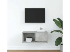 Mueble de TV madera de ingeniería gris hormigón 60x31x25,5 cm