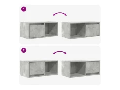 Mueble de TV madera de ingeniería gris hormigón 60x31x25,5 cm