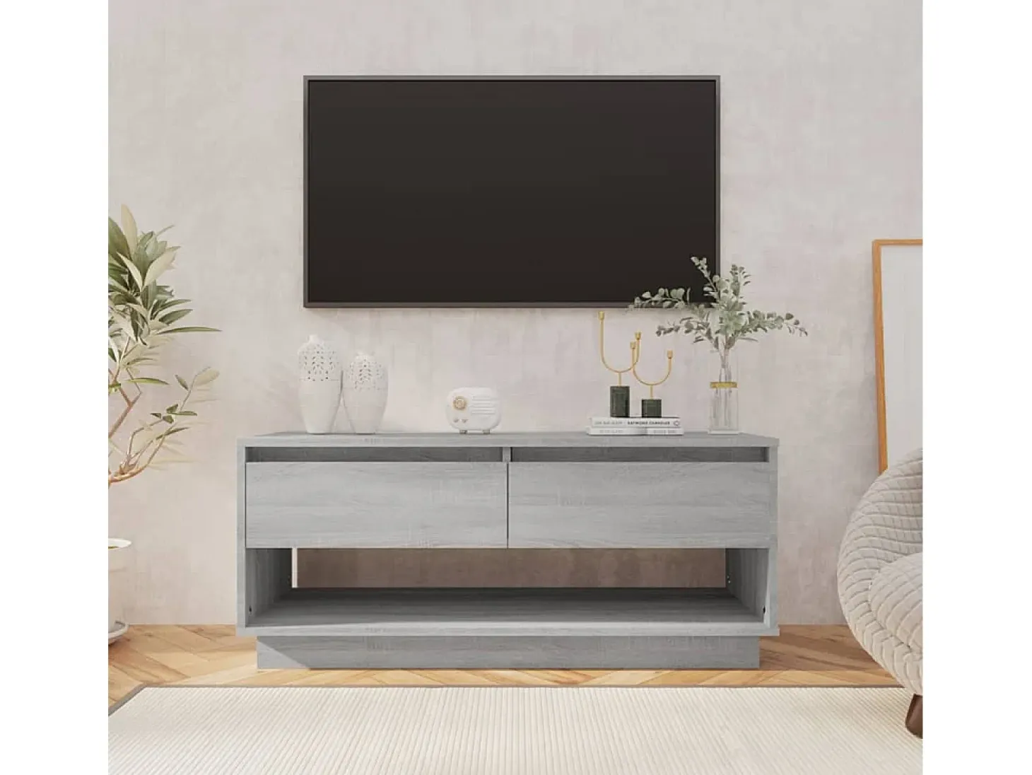 Mueble de TV madera de ingeniería gris Sonoma 102x41x44 cm