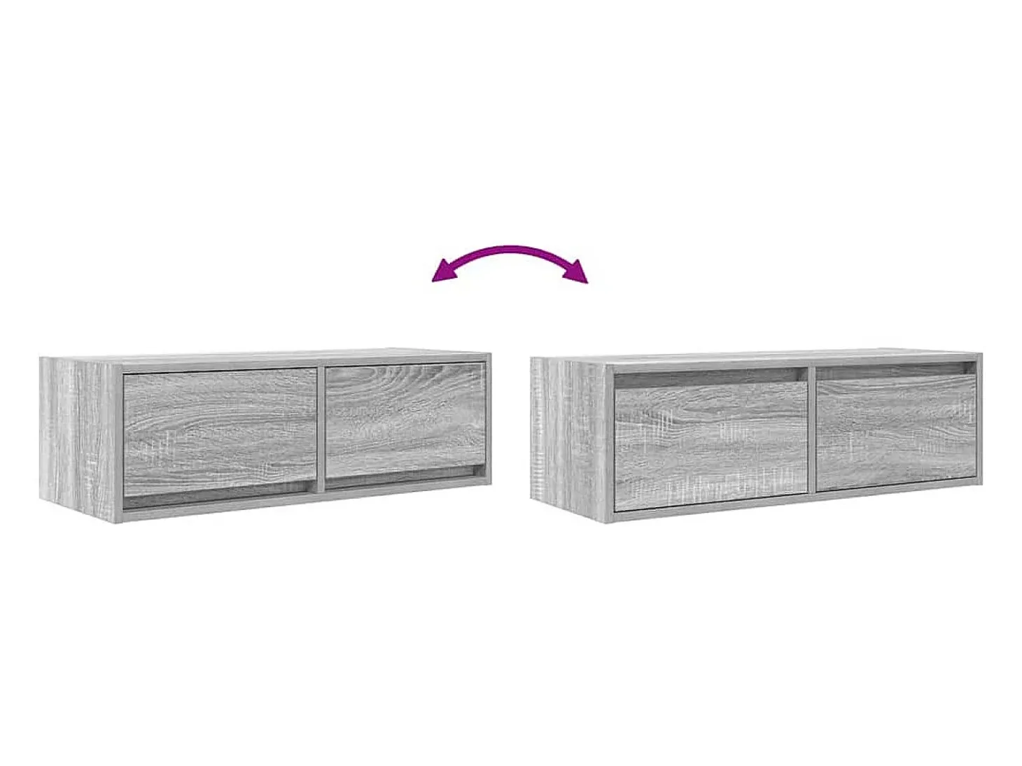 Mueble de TV madera de ingeniería gris Sonoma 80x31x25,5 cm