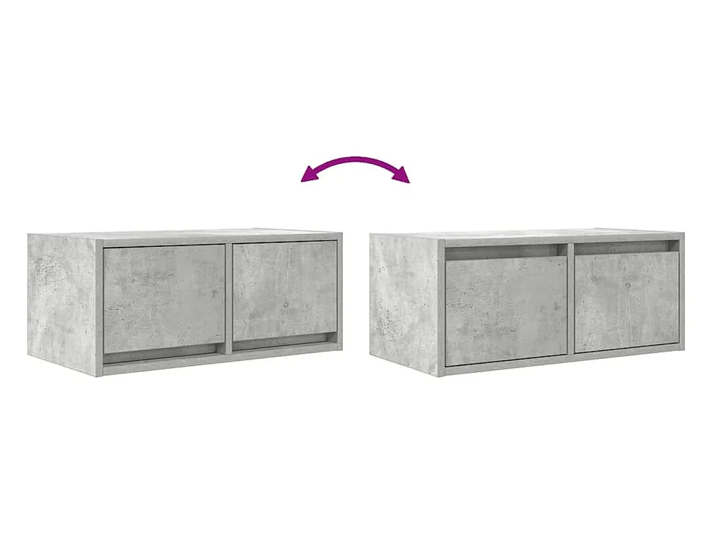 Mueble de TV madera de ingeniería gris hormigón 60x31x25,5 cm