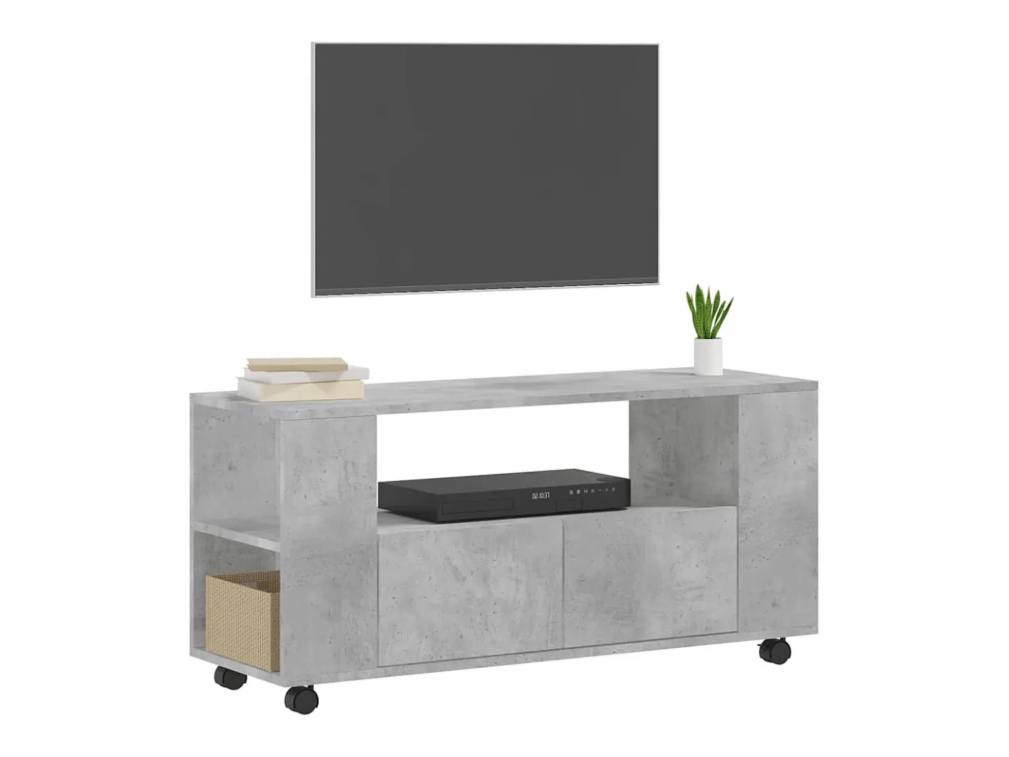 Mueble de TV madera de ingeniería gris hormigón 102x34,5x43 cm ES45193