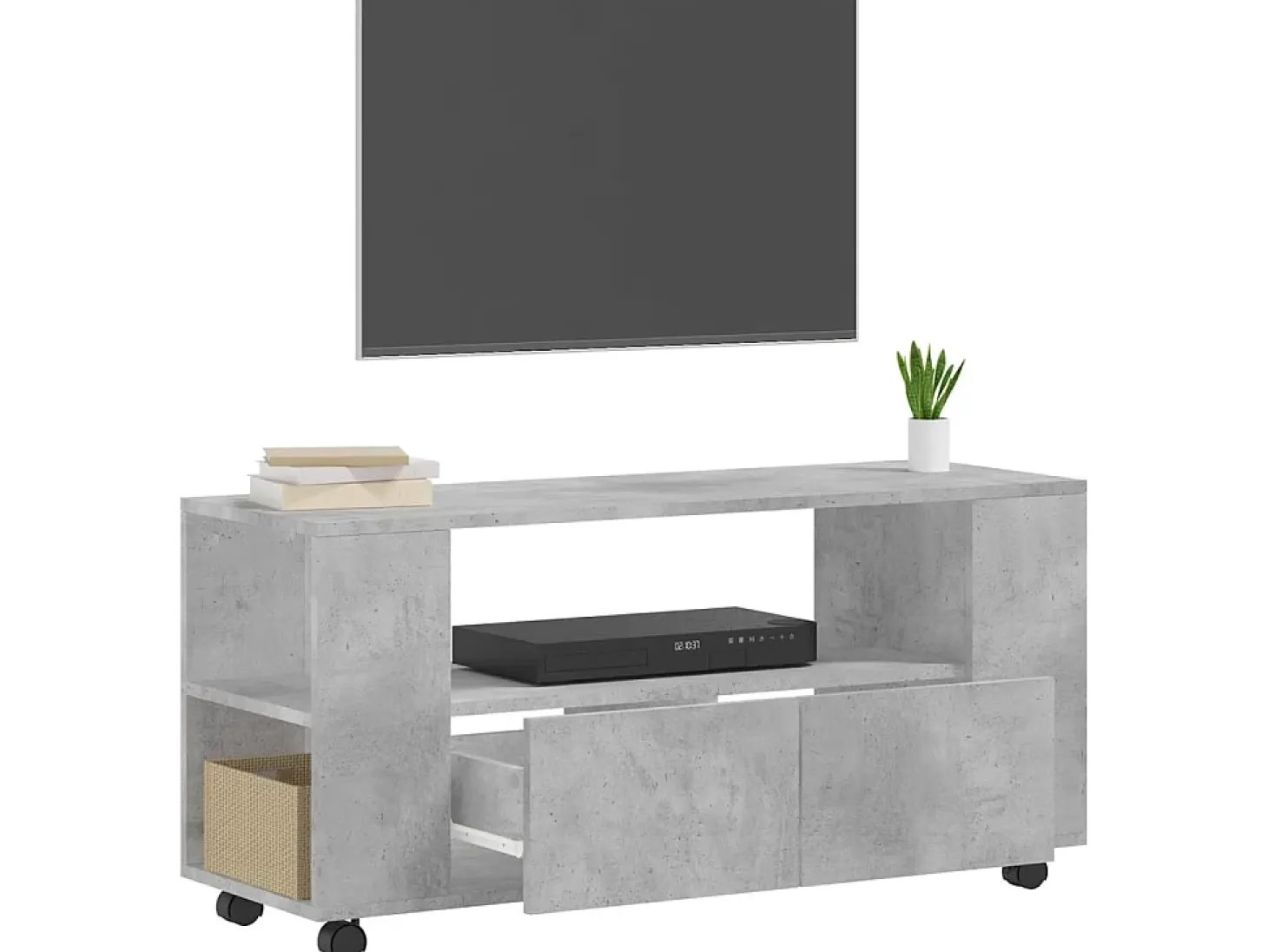Mueble de TV madera de ingeniería gris hormigón 102x34,5x43 cm ES45193
